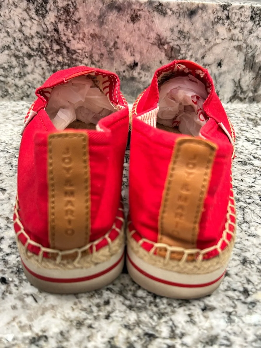 Joy and Mario Red Canvas Espadrilles Size 8.5